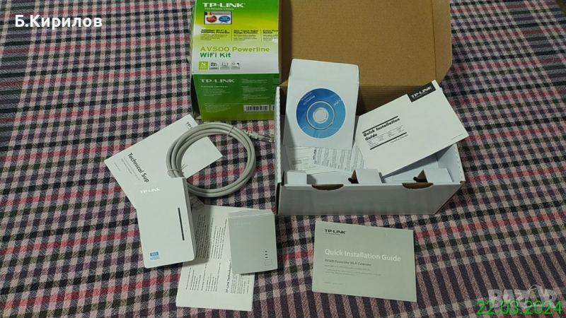 Powerline TL-WPA4220KIT AV500 + WiFi Extender, снимка 1