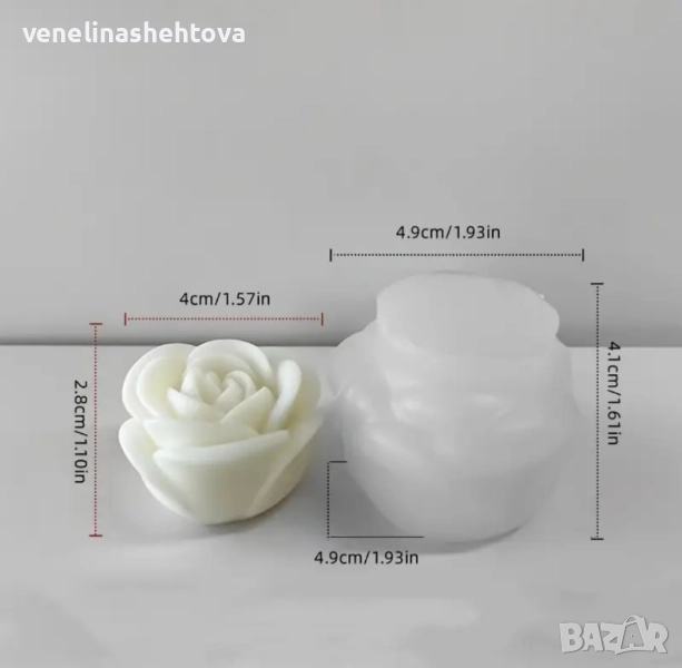 3D малка роза силиконов молд форма свещи гипс сапун смола фондан шоколад , снимка 1