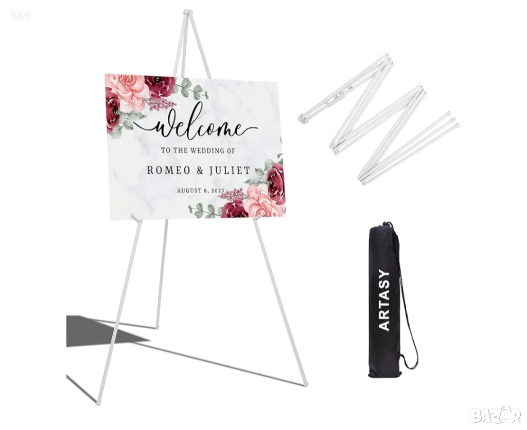 Метален статив за табели 160 см. Разглобяем, снимка 1