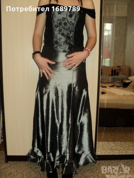 Официална бална дълга дамска рокля с шал/ наметало, снимка 1