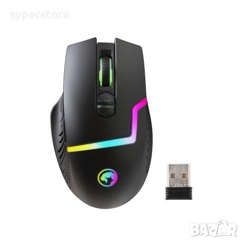 Мишка Геймърска Безжична Marvo M728W Черна 4800dpi 8btns RGB подсветка, снимка 1