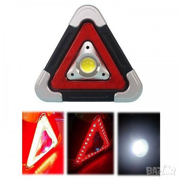 Лед акумулаторен авариен COB триъгълник LED прожектор със соларно зареждане, снимка 1
