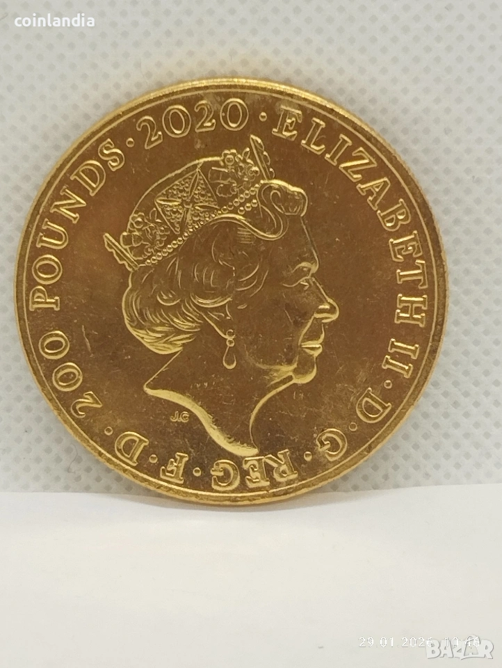 позлатена Английска монета репродукция , снимка 1