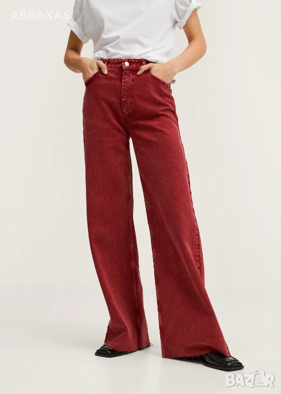 Широки дънки Mango червени, снимка 1