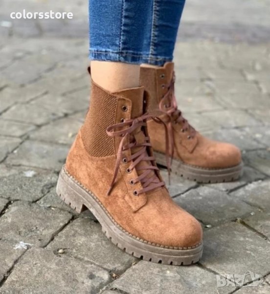 Равни боти - кафяв велур - 132-K, снимка 1