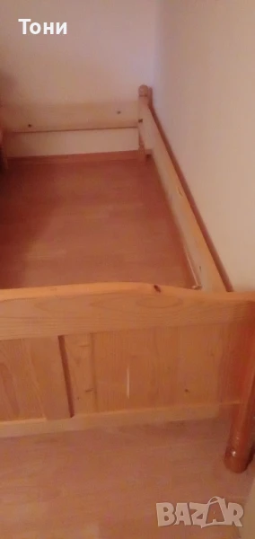 Дървено легло 100лв, снимка 1