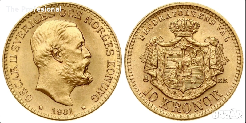 Златна Монета 10 крони, снимка 1