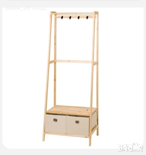 Закачалка за дрехи с 2 текстилни кутии, снимка 1
