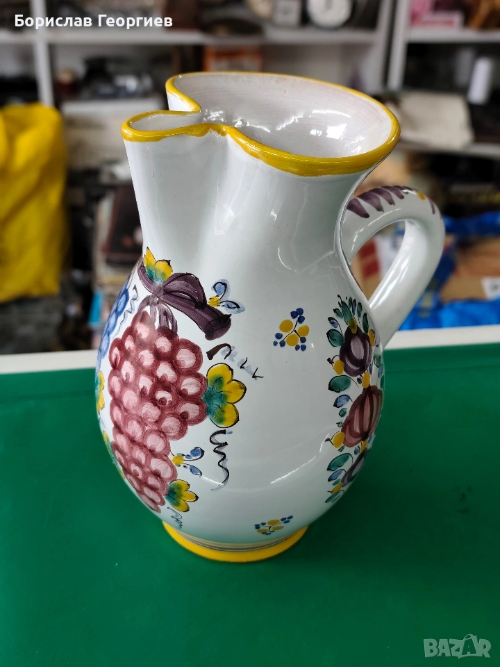 Керамична кана / ваза Majolica in modra, снимка 1