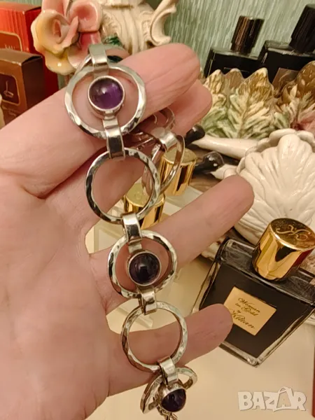 Масивен сребърен комплект с аметист, снимка 1