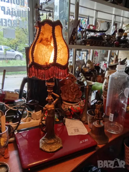 Стара нощна лампа Хортензия , снимка 1