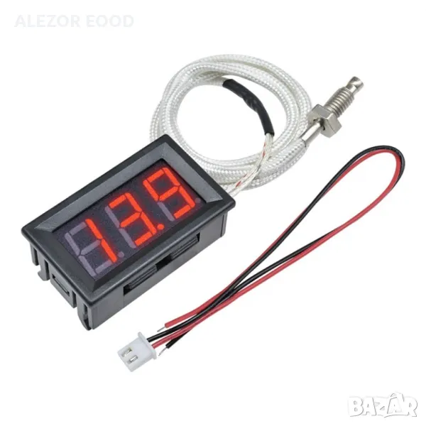 Термометър -30 до 800°C, 12VDC, Термодвойка К 50cm, LED дисплей, снимка 1