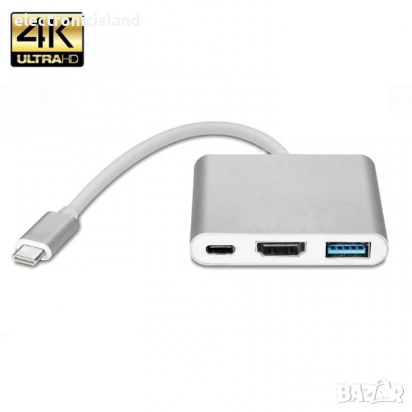 USB-C хъб Thunderbolt 3 адаптер USB C към HDMI съвместим 4K докинг станция PD зареждане за MacBook, снимка 1