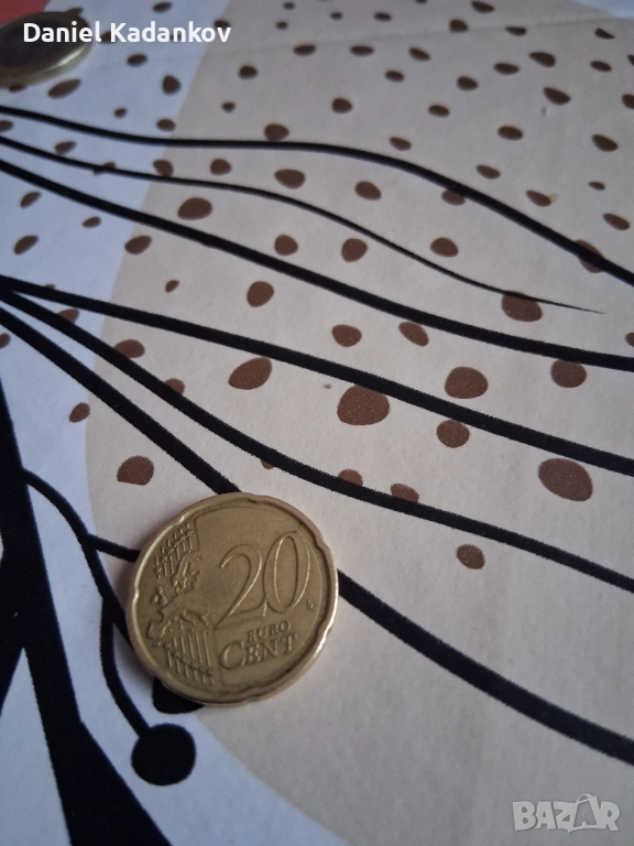 20 евро цента Белгия 2007 г., снимка 1