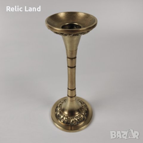 Месингов свещник, снимка 2 - Антикварни и старинни предмети - 43536394
