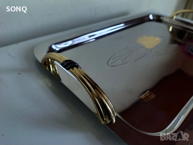 Красив Поднос Със Позлата 24К, снимка 2 - Антикварни и старинни предмети - 53456757