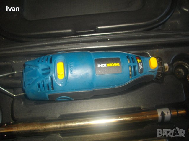 Нова Немска Ел. Мини Дрелка-Шлифовалка -Пълен Комплект-Гъвкаво Рамо/Стойка/Кутия Аксесоари-WORKZONE, снимка 8 - Други инструменти - 43384836