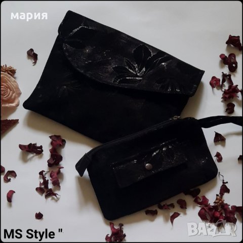 Комплект дамска чанта + портфейл от естествена кожа, снимка 4 - Чанти - 20852632