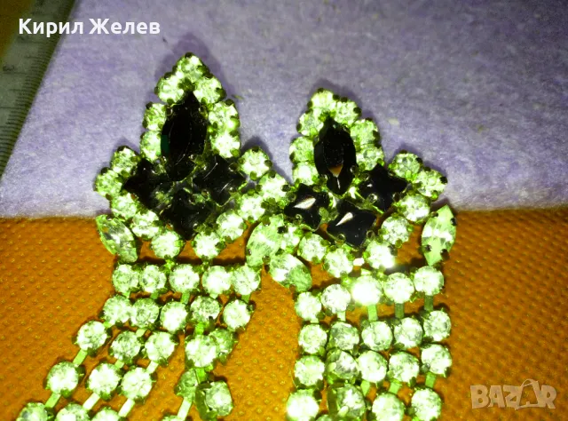 ПРЕКРАСНИ СТАРИ КРИСТАЛНИ РЕТРО КЛИПС ОБЕЦИ ФАСЕТИРАН БОХЕМСКИ КРИСТАЛ 47399, снимка 9 - Антикварни и старинни предмети - 47336265