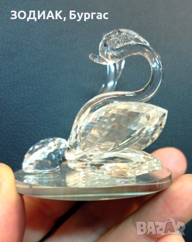 Двойка ЛЕБЕДИ - стъкло, снимка 2 - Статуетки - 28372226
