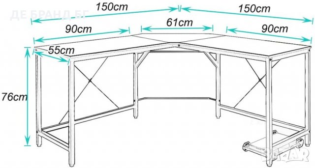 Офис / ученическо / геймърско бюро LD-Z01WA, снимка 2 - Бюра - 35146782
