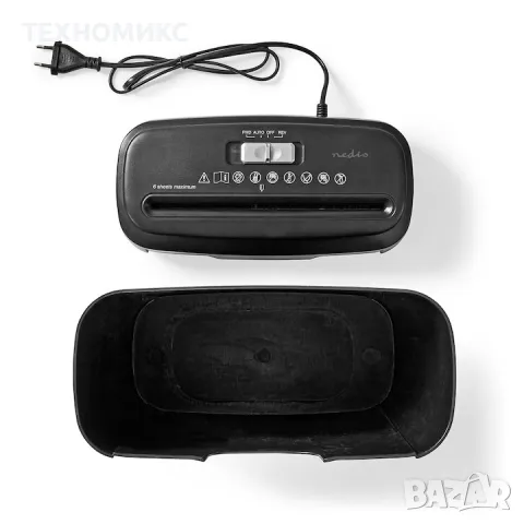 Шредер за хартия NEDIS, A4, 10l, 190W, 2.5m/min, ABS, Черен, снимка 6 - Други - 49189843