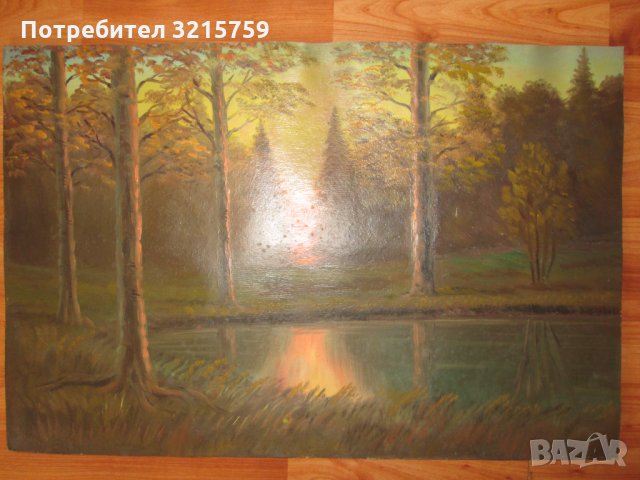 Картина -масло в/у картон, пейзаж ,60х40см.