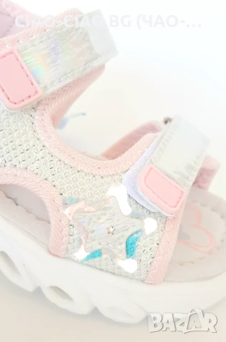 *СВЕТЕЩИ* Сандали за момиче, Бели, №24-29, снимка 4 - Детски сандали и чехли - 50890002