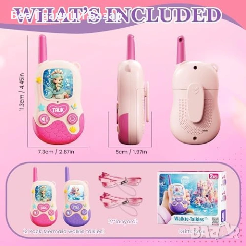 Нови Детски радиостанции русалка уоки-токи 2 броя 1 канал на батерии, снимка 6 - Образователни игри - 53525623