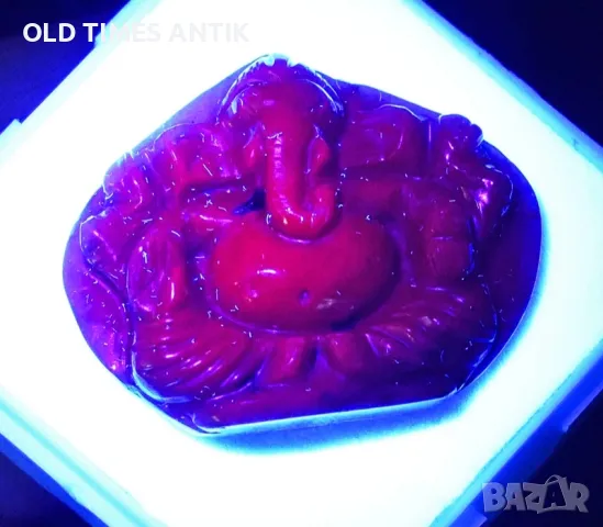 РУБИН 100% НАТУРАЛЕН 72,00 Cts резбован бог Ганеша , снимка 8 - Антикварни и старинни предмети - 47376661