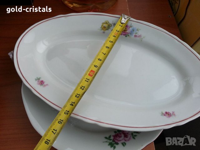 Стар български порцелан чиния елипса , снимка 2 - Антикварни и старинни предмети - 33205730