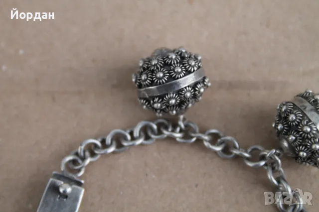 Уникална дамска сребърна гривна , снимка 6 - Гривни - 49798273