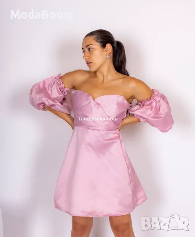 Дамска розова къса рокля , снимка 3 - Рокли - 48077831
