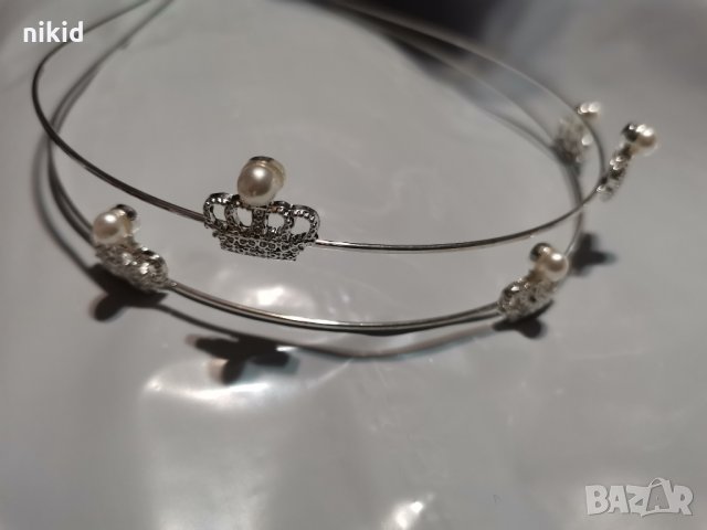 2 ленти с малки коронки диадема детска дамска, снимка 2 - Аксесоари за коса - 29036375