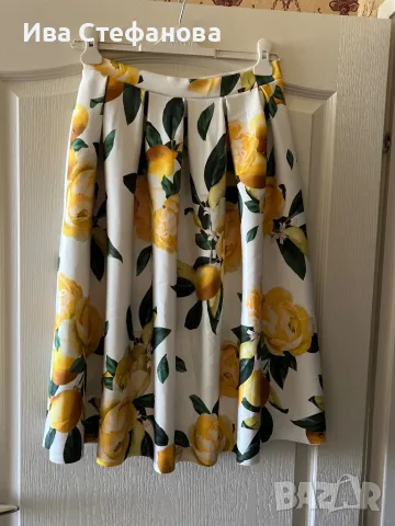Dorothy Perkins нова елегантна разкошна пола свеж лимонен принт лимони лимон , снимка 4 - Поли - 50150948