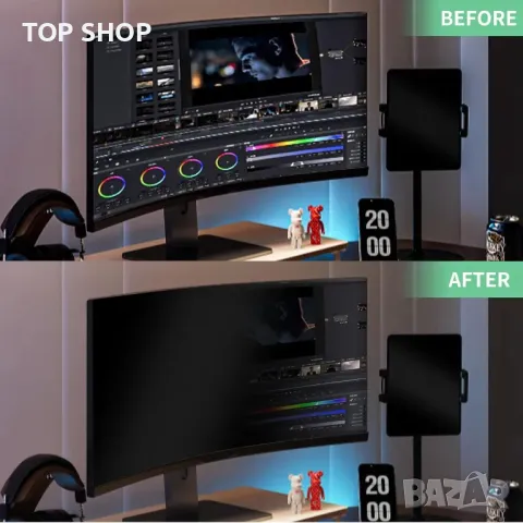 DEJIMAX 27-инчов компютърен екранен филтър за поверителност за 16:9 широкоекранен монитор, 2 броя, снимка 9 - Друга електроника - 49419833