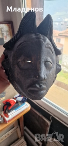 Африканска дървена маска ., снимка 2 - Антикварни и старинни предмети - 52731975