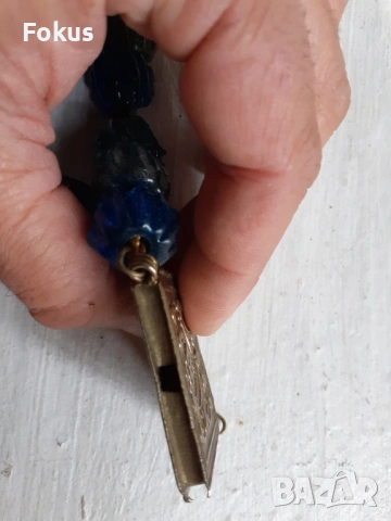 СТАРИНЕН ЕТНО ГЕРДАН МУСКА СТЪКЛО КОЛИЕ ОГЪРЛИЦА НОСИЯ НАКИТ, снимка 5 - Антикварни и старинни предмети - 53512691