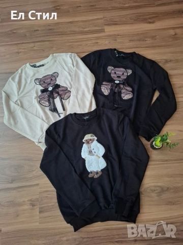 🤍#Блуза #мече #Памук Стандарт размер (С М Л) 12€ , снимка 4 - Блузи с дълъг ръкав и пуловери - 53435009