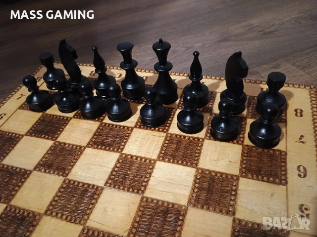 КЛАСИЧЕСКИ ПИРОГРАФИРАН ШАХ , снимка 4 - Шах и табла - 53023964