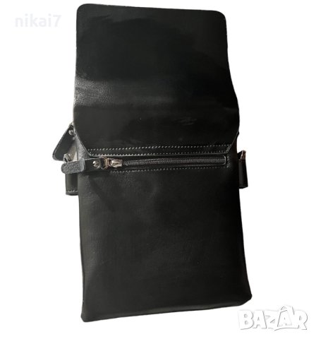 Мъжка чанта+портфейл комплект 2в1 от естествена кожа телешки бокс, снимка 4 - Чанти - 42944392