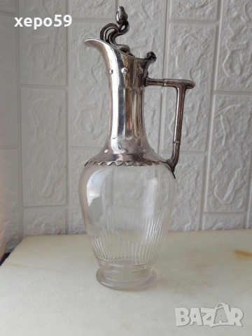 WMF-кана за вино,кристал и посребрен метал 1900г.вместимост 1200мл., 600 лв