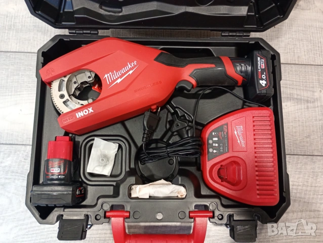 Акумулаторен тръборез от неръждаема стомана Milwaukee M12 PCSS54-0, 12V, Ø54, снимка 4 - Други инструменти - 53391048