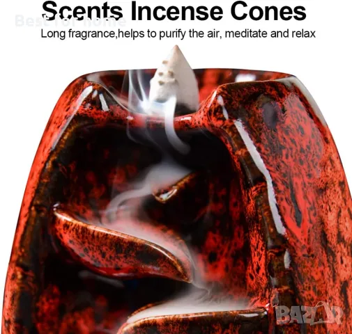 SPACEKEEPER Керамичен Водопад за обратна пара с 120 конуса и пръчици, снимка 5 - Други - 47562734