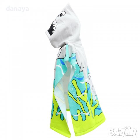 2849 Детско плажно пончо Акула детски плажен халат хавлия пончо, снимка 6 - Хавлиени кърпи - 36628917