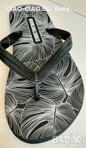 №35-№40, Дамски джапанки с флип-флоп в черно и златисто, снимка 6 - Джапанки - 37050249