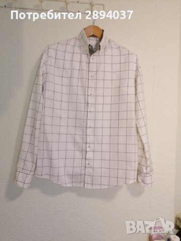 Елегантна карирана мъжка риза бяло/черно Matuski, снимка 2 - Ризи - 43712128