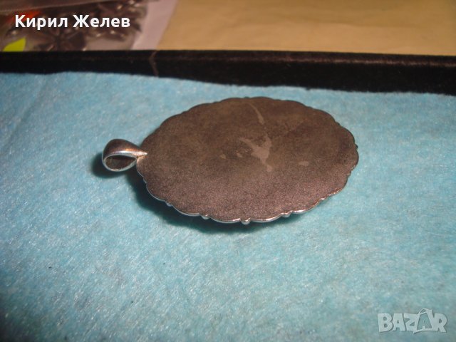 СТАР ПОСРЕБРЕН МЕДАЛЬОН с РЪЧНА ШЕВИЦА ЕТНОГРАФСКИ СТИЛ УНИКАТ МАЙСТОРСКА РЯДКА РАБОТА ПЕНДАНТ 26449, снимка 11 - Антикварни и старинни предмети - 34883959
