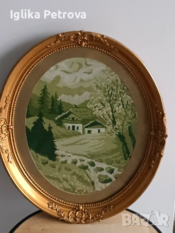 Гоблен Пролет в планинското пасище, снимка 15 - Гоблени - 53399211