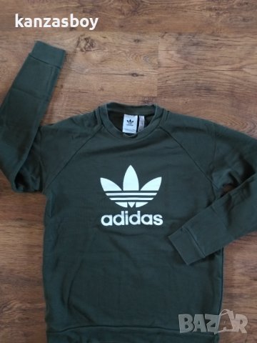 adidas Originals Trefoil Sweat In Green - страхотна мъжка блуза, снимка 5 - Спортни дрехи, екипи - 39676013